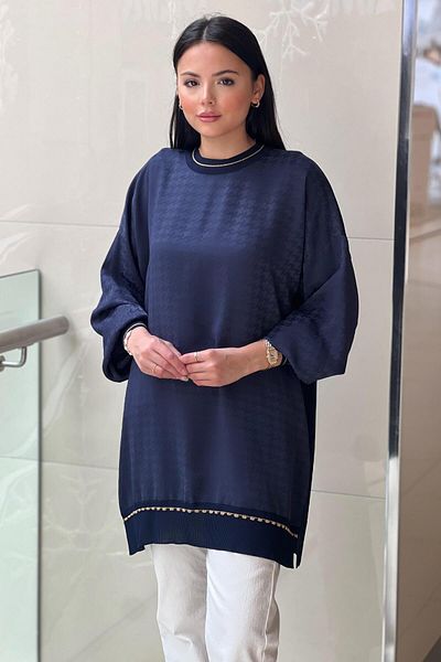 Ghisa تونيك جاكار منقوش على شكل مخلب الثور