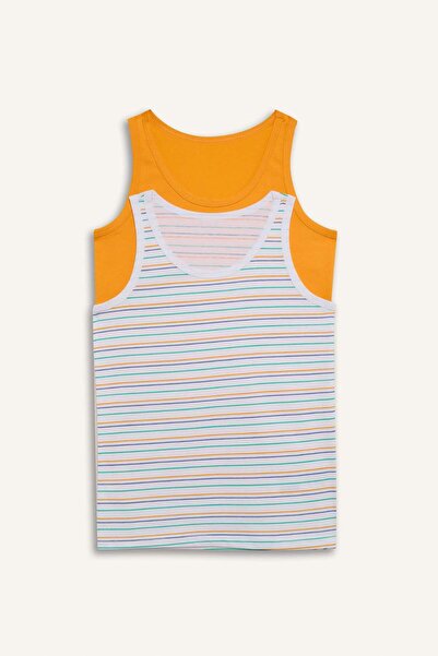 DeFacto Boy's Striped 2-Piece Undershirt E1564A824Au