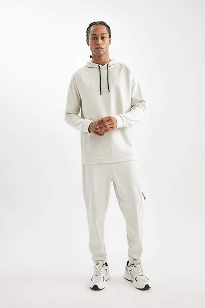DeFacto Спортен суитшърт от плат с качулка и джоб DeFactoFit Standard Fit, подходящ за гмуркане, D1950AX24AU