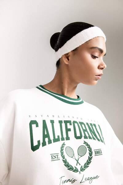 DeFacto Hanorac sport cu imprimeu supradimensionat - decolteu, cu croiala larga D1702ax24au