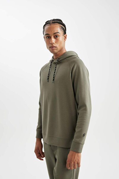 DeFacto DeFactoFit Standart Fit Kapüşonlu Skuba Dalgıç Kumaş Sporcu Sweatshirt C0482AX24AU