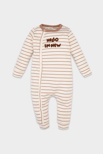 DeFacto Baby Junge Neugeborenes Snap Fastener Gestreiftes Cord Camisole Langarm Overall D1670A524AU