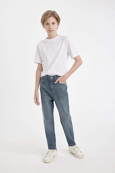 DeFacto Pantaloni de jeans cu buzunar subțire pentru băieți C5705a824wn