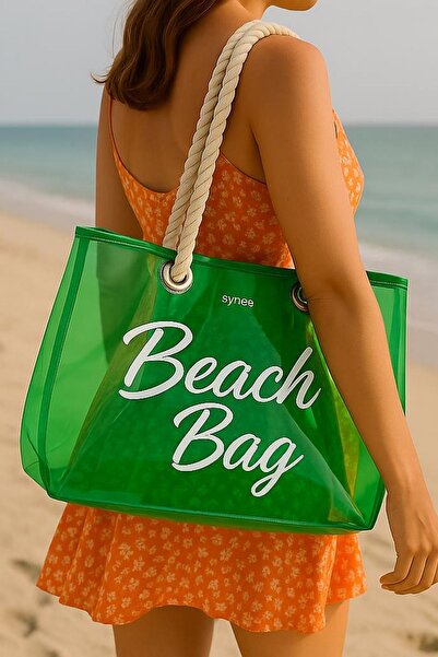 synee Διάφανη τσάντα παραλίας και ταξιδιού
