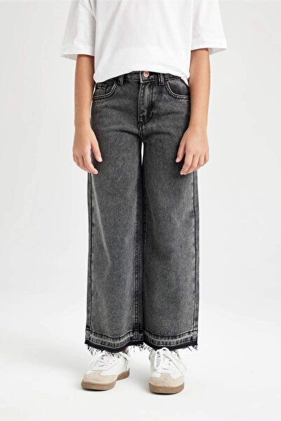 DeFacto Dívčí široké džínové kalhoty s širokými nohavicemi a kapsami C8536A824AU