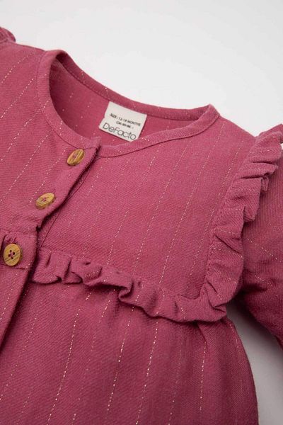 DeFacto Baby Girl Long Sleeve Glitter Fabric Ruffle Dress D3808A524Au