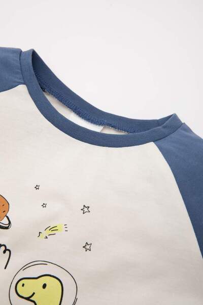 DeFacto Erkek Bebek Pijama Takımı Baskılı Penye Uzun Kollu Üst Uzun Alt D1768A524AU