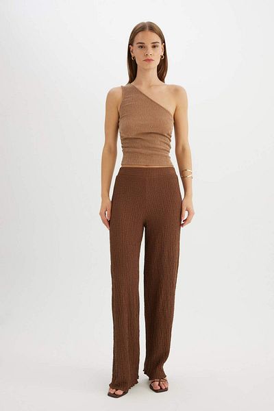 DeFacto Regular Fit Basic Plain Bürstenhose mit elastischem Bund D4415AX24AU