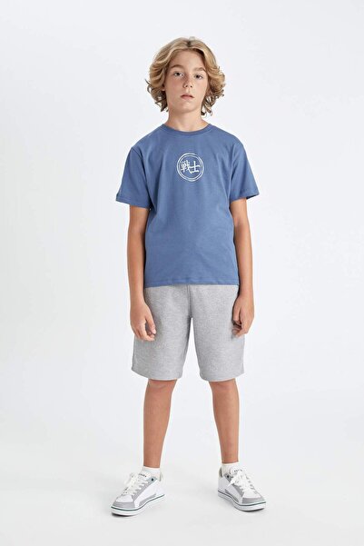 DeFacto Băieți - Tricou cu mânecă scurtă imprimat cu gâtul pentru ciclism A0455A824HS