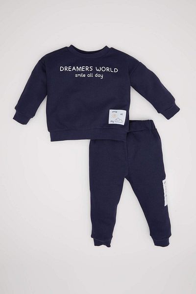 DeFacto Baby Boy Label gedruckt Thessaloniki Stoff Sweatshirt Jogginghose 2 Stück Set D4647a524au