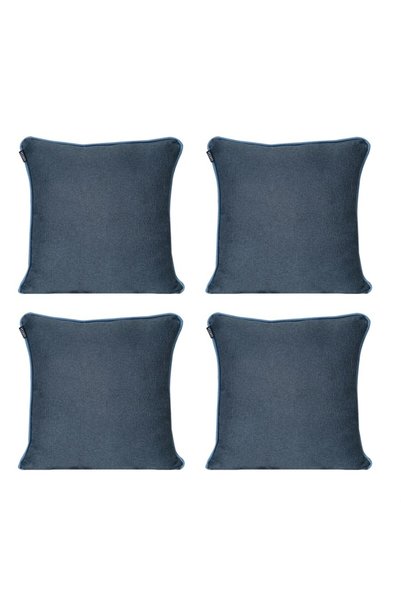 GOCCIA HOME 4-Piece Isle Linen Look Ribbed Throw Pillow Cover Navy Blue