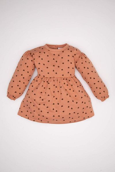 DeFacto Langärmliges, gepunktetes Baby-Mädchenkleid – D1708a524au