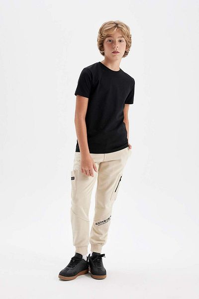DeFacto Χοντρό Jogger Sweatpants - Boys, εμπριμέ, ελαστική μέση, με τσέπες D0992a824au