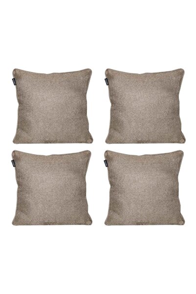 GOCCIA HOME 4'lü Hasır Dokulu Fitilli Çift Taraflı Kırlent Kılıfı Krem