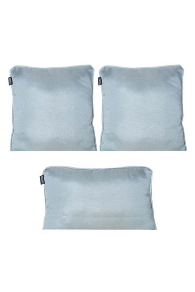 GOCCIA HOME 3-Piece Shiny Corded Throw Pillow Cover Sky Blue