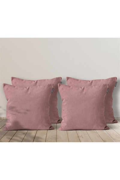GOCCIA HOME Set de 4 huse de pernă cu textura de catifea, roz