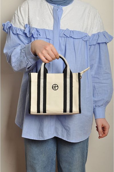 WITH-W Women's Canvas Cross Strap Tote Hand and Shoulder Bag Şi̇la