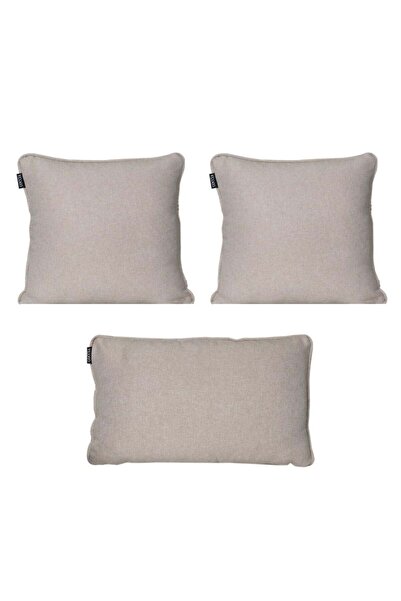 GOCCIA HOME 3'lü Pamuk Dokulu Dokuma Kırlent Kılıfı Krem