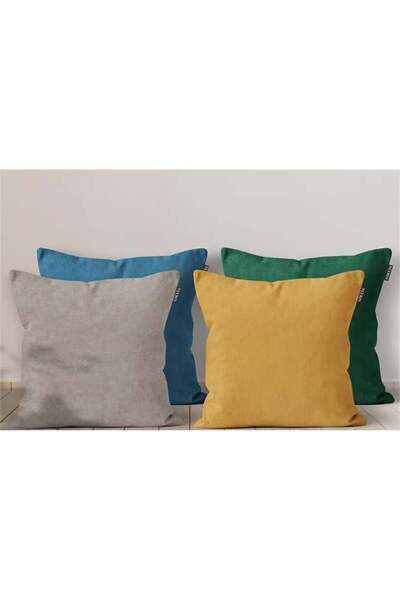GOCCIA HOME 4'lü Kadife Dokulu Kırlent Kılıfı Renkli