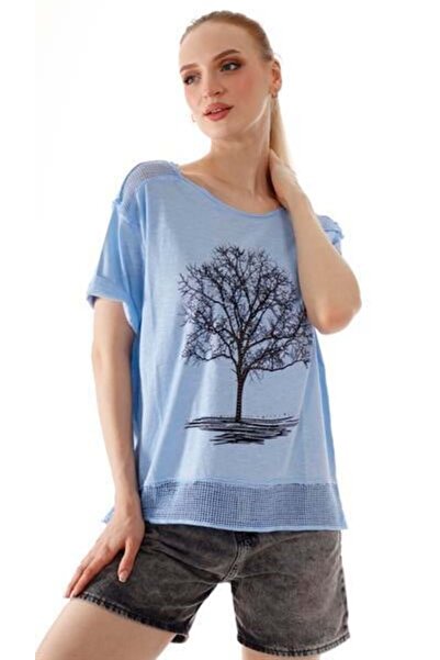 shE tekstil Μπλουζάκι με σχέδιο με πέτρινο δέντρο