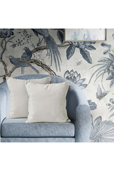 GOCCIA HOME 2'li Kadife Dokulu Kırlent Kılıfı Açık Krem