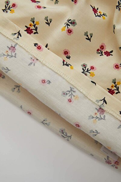 DeFacto Kız Bebek Bisiklet Yaka Twill Çiçek Desenli Uzun Kollu Gömlek D2993A524AU