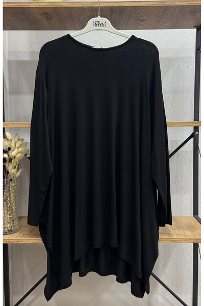 ÖZNE BUTİK Women's 100% Cotton Lycra Loose Cut Oversized Tunic