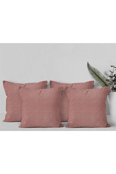 GOCCIA HOME Husă de pernă decorativă din 4 piese, cu aspect de in, pentru spă...
