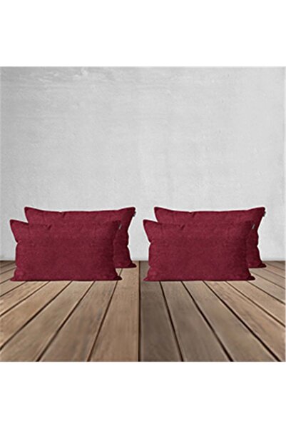 GOCCIA HOME 4'lü Kadife Dokulu Kırlent Kılıfı Bordo