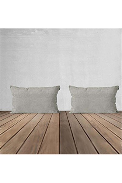 GOCCIA HOME 2'li Kadife Dokulu Dikdörtgen Kırlent Kılıfı Taş