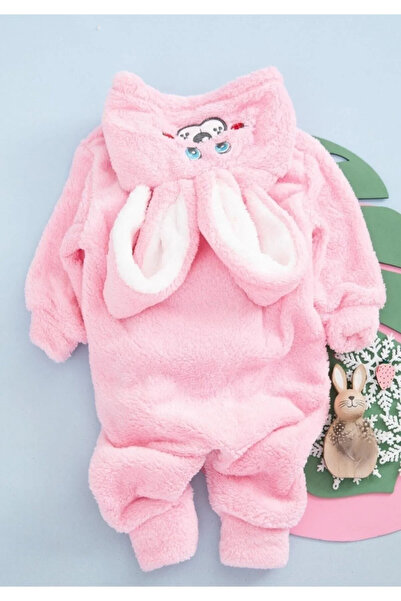 Bilge Trend Χειμερινός υπνόσακος κοριτσιού Welsoft βελούδινο ροζ κουνέλι με αυτιά