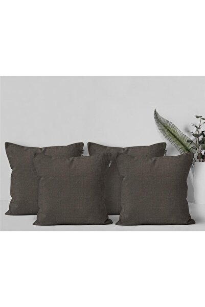 GOCCIA HOME Husă de pernă decorativă din 4 piese, cu aspect de in, pentru spă...