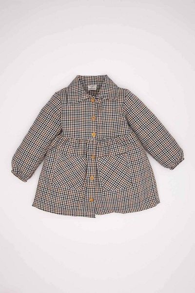DeFacto Baby Mädchen Schule geknöpft kariertes Langarm-Flanellkleid D2859A524AU