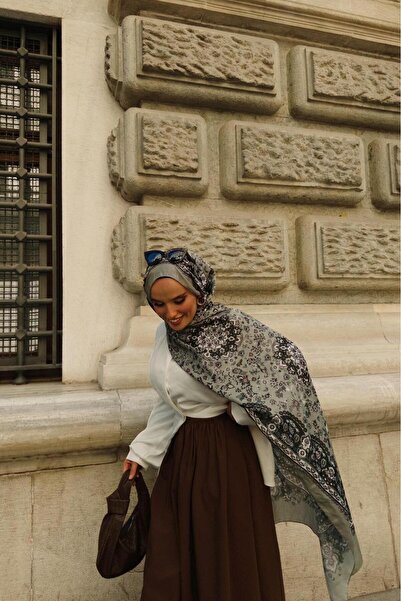 Shawl Passion شال قطن بنمط ريترو كاكي