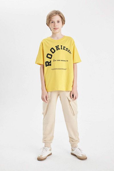 DeFacto Jungen Cargo-Taschen, elastische Taille, Schultaschen, Jogger-Jogginghose C7227A824AU