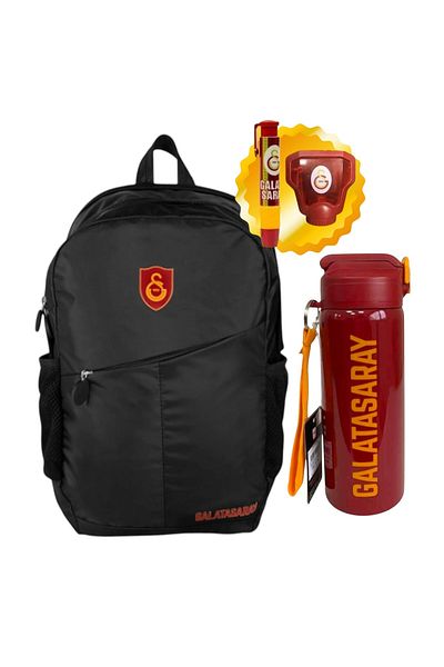 Galatasaray Backpack, Pencil Bag - Sharpener, Eraser and Steel Flask Gift
