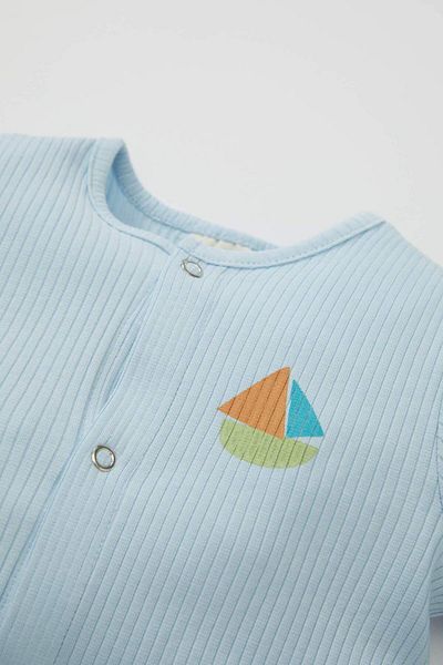 DeFacto Baby Boy - Neugeborener blauer Cord-Overall, lange Ärmel, Knopf, Druckknopfverschluss C8824a524au