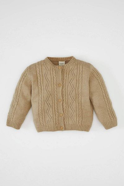 DeFacto Baby-Strickjacke mit Knöpfen und Rundhalsausschnitt für Mädchen C7890A524AU