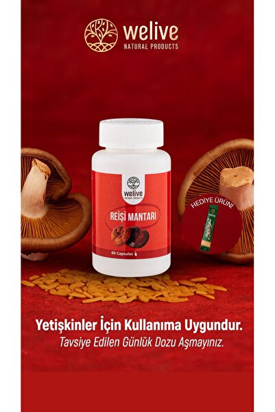 Welive Reişi Mantarı – 1000 mg Günlük Destek – 60 Kapsül Bitkisel Takviye