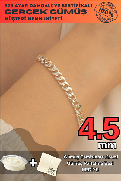 OSMANLI GÜMÜŞ Kadın Bileklik - 4.5mm Gurmet Model 925 Ayar Kadın Gümüş Bileklik