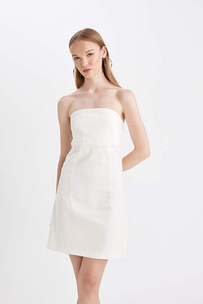 DeFacto Strapless Bengalin Mini Dress D4193Ax24Hs