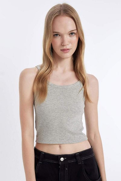 DeFacto Coool, ajustată la corp, camisole din twill, cu bretele, maiou simplu de bază B0563AX24AU