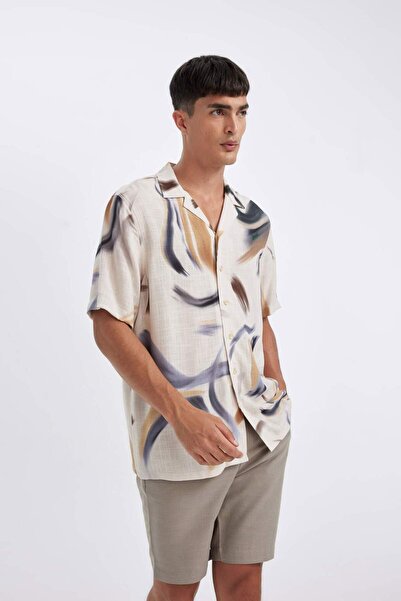DeFacto Relax Fit Yazlık Polo Yaka Kısa Kollu Gömlek D4198AX24SM