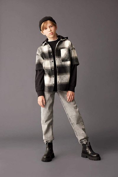 DeFacto Pantaloni Jogger pentru băieți - cu buzunare și șireturi cu talie elastică C4601a824au