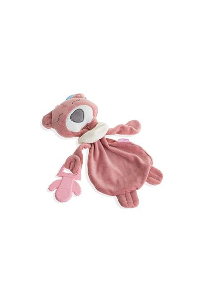 Babyjem Ursuleț somnoros cu teether Dusty Rose