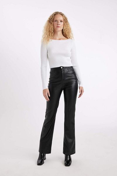 DeFacto Slim Fit Slim Fit Boat Neck Basic Plain Knitwear Sweater C7299Ax24Wn