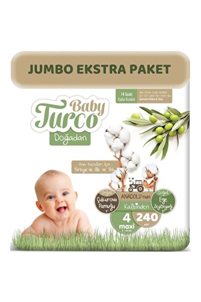 Baby Turco Doğadan Bebek Bezi 4 Numara Maxi 120 Adet