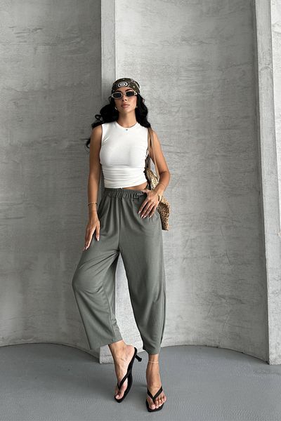 İstangül Butik Everyday Comfort Modal Fabric High Waist Comfortable Pants