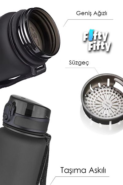 Uzspace 800ml -New Size-Length 25 Cm-Tritan Water Bottle Bpa No Odor Leakage