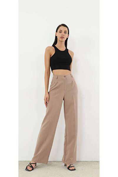 SU SHE Paris///////////////Double Fabric Women's Palazzo Pants with Side Pockets